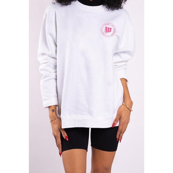 Wine List Oversized Crewneck Sweatshirt | Graphic Wine Lover Sweater - Picture 4 of 5